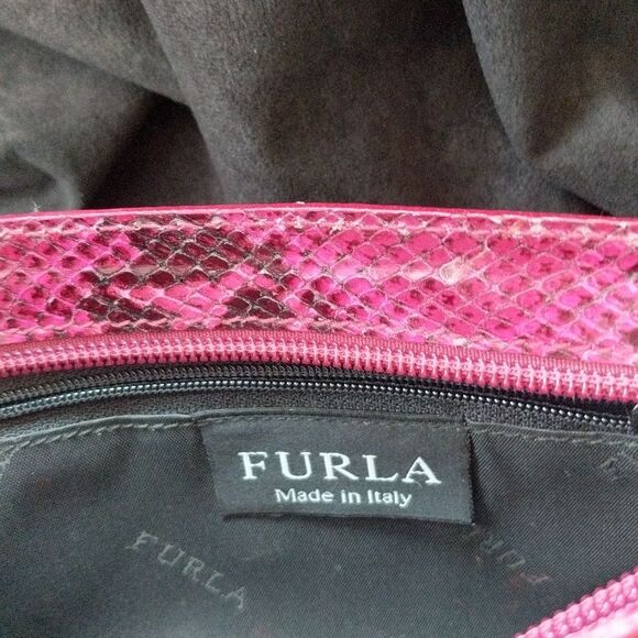 Furla Vintage  Small 💗Pink Snake Skin Purse - Picture 6 of 15